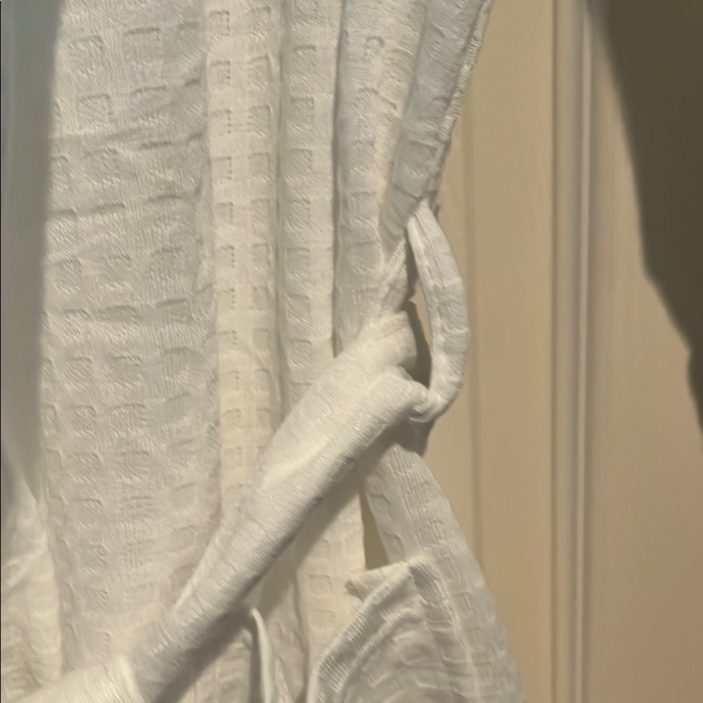 White Waffle Cotton Robe - Picture 7 of 7